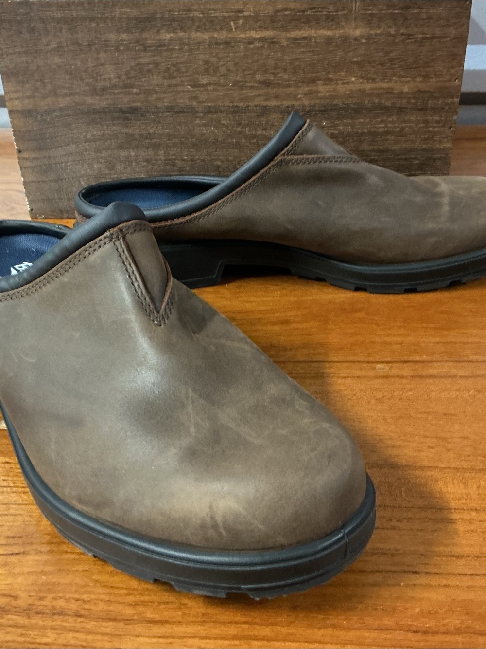 Blundstone Men Original Brown Leather Mule Clogs Size 12
